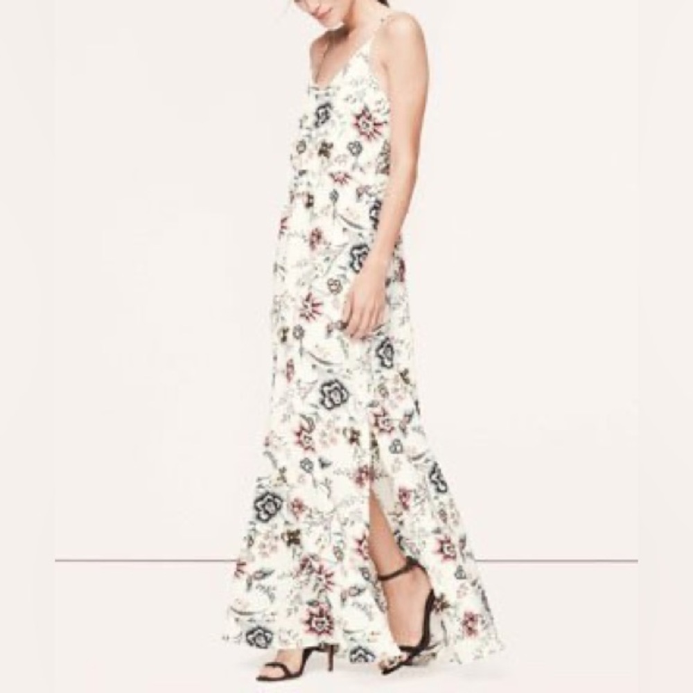 LOFT White Floral Maxi